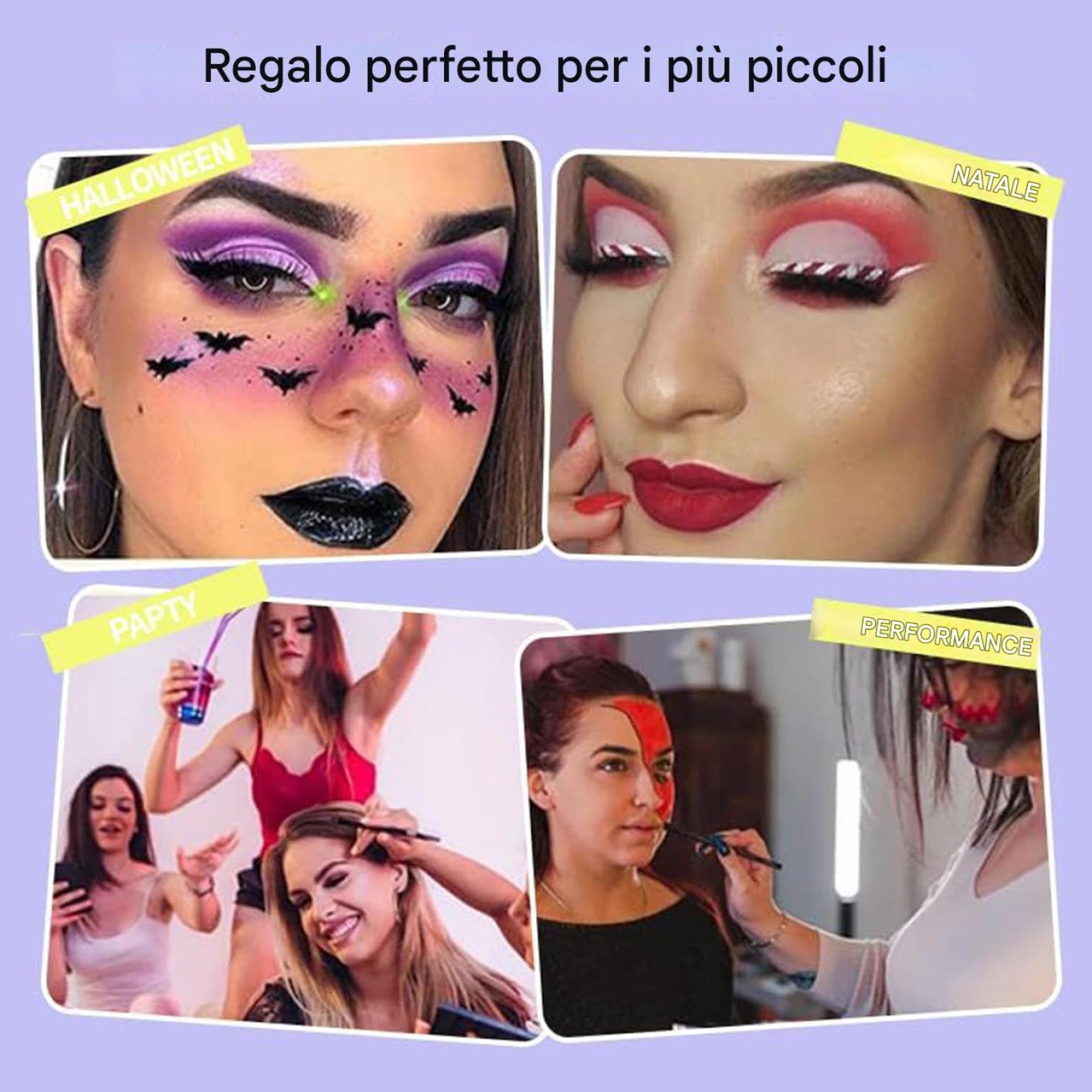Pittura Per Il Viso, 12 Griglie Lavabili A Base D'acqua Con Pennarelli A Pennello, A Prova Di Sbavature, Pittura Per Il Corpo Per Bambini, Feste, Ragazze, Halloween, Cosplay, Donne, Festival, Sport