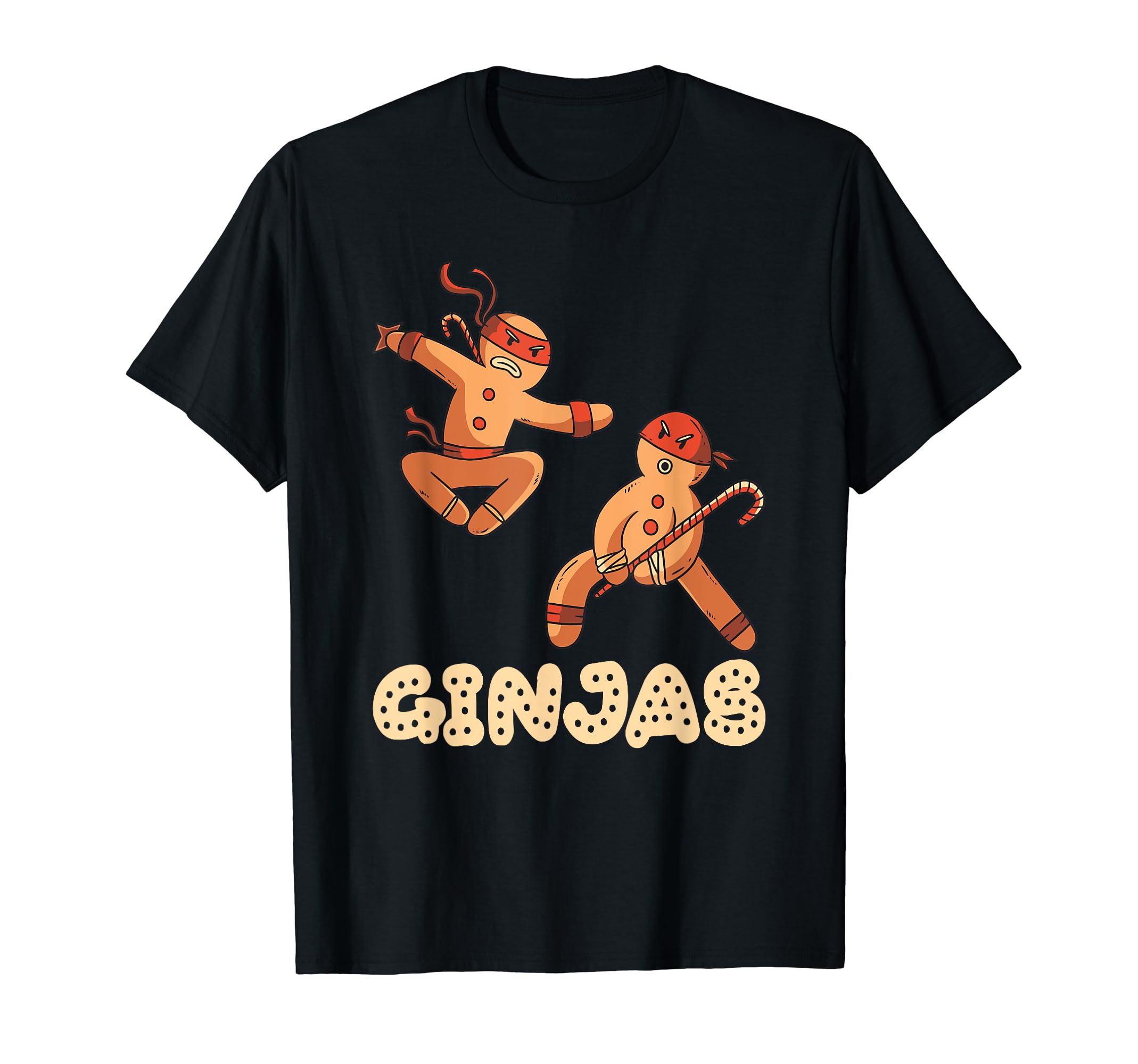 Christmas Ginjas Ninja Gingerbread Man T-Shirt