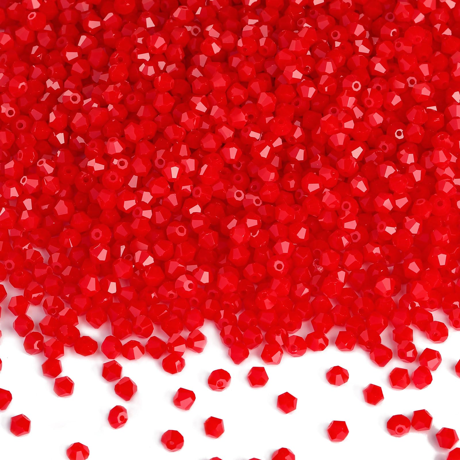 DoDoBeads 720 Pcs 4mm Bicone Red Porcelain Crystal Beads for Bracelet Making, Jewellery Making, Friendship Bracelets โ image 1