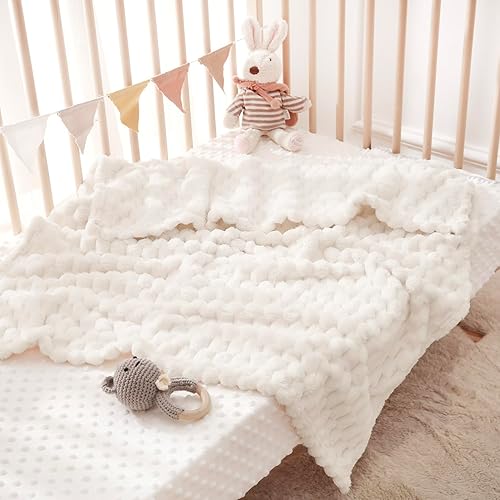 Miniatura 4 de HOMRITAR Manta de bebé unisex, de vellón, mullida y mullida para niños pequeños, bonita imitación 3D, conchas de tortuga, jacquard, para todas las