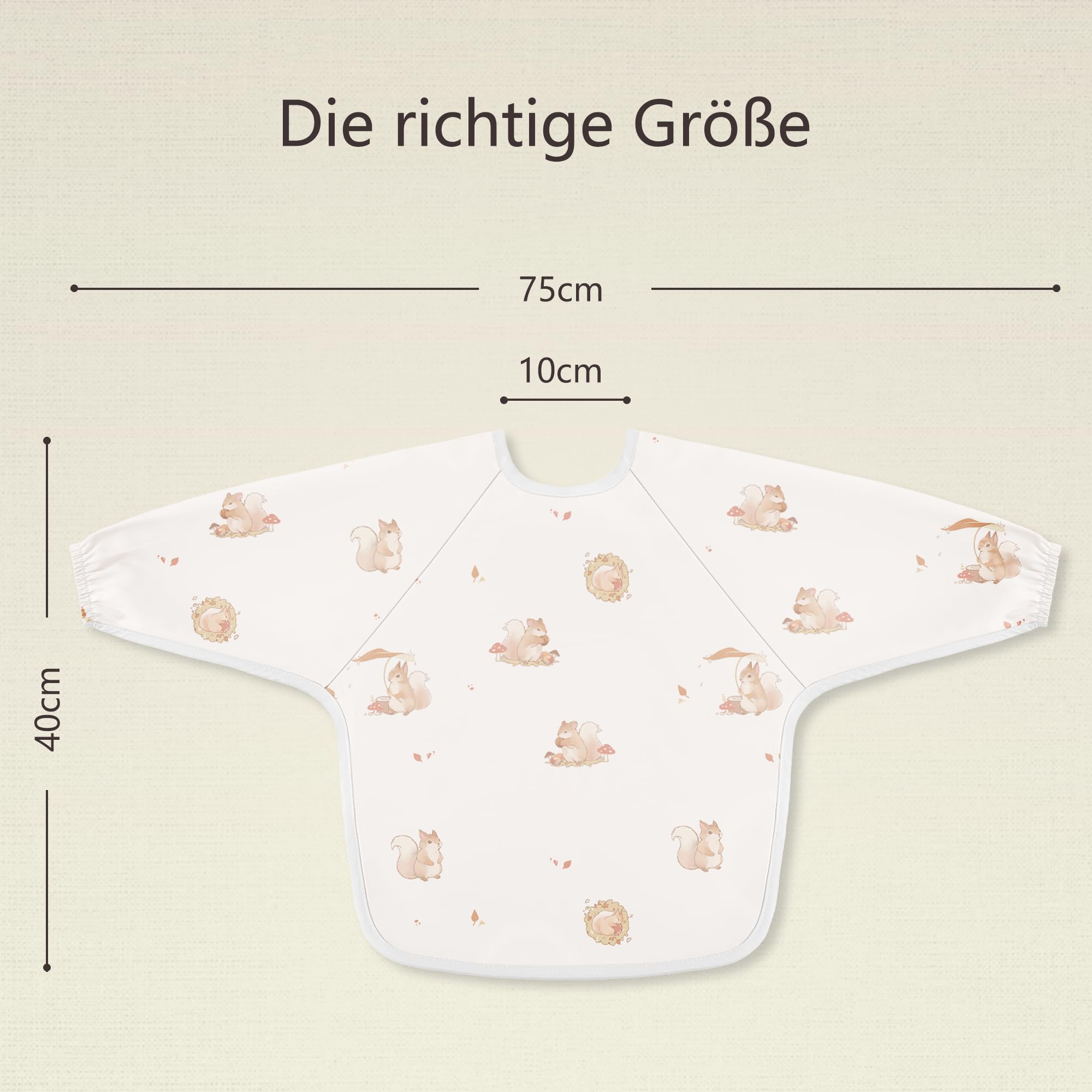 bearmoss Bavette de Sevrage Avec Manches Longues Bébé Imperméable Lavable en Machine