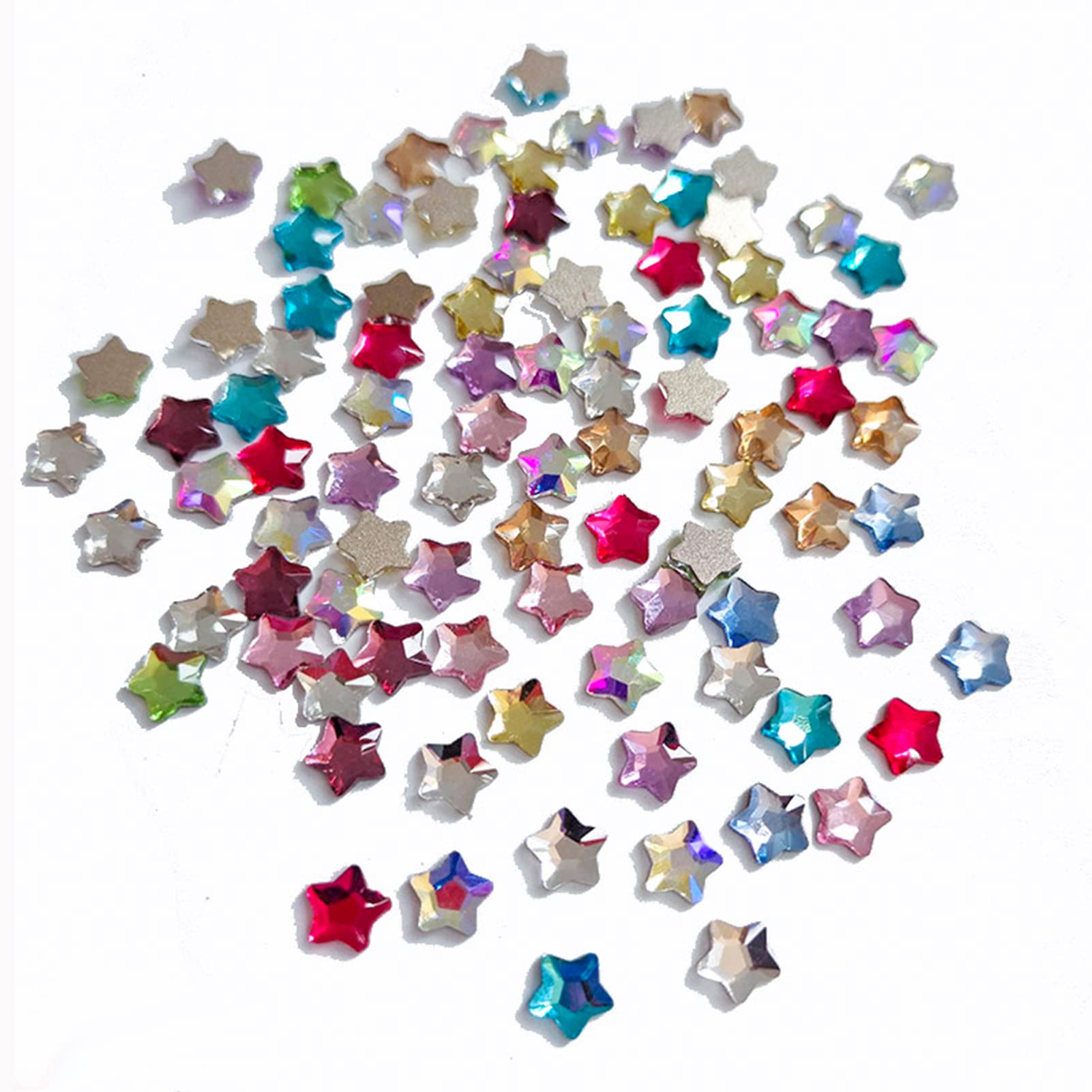 Star Nail Rhinestones Glass Flatback Nail Art Rhinestones for Acrylic Nails, Crafts, Makeup, Mugs, Bottles, Tumblers, Clothes Shoes (100pcs)