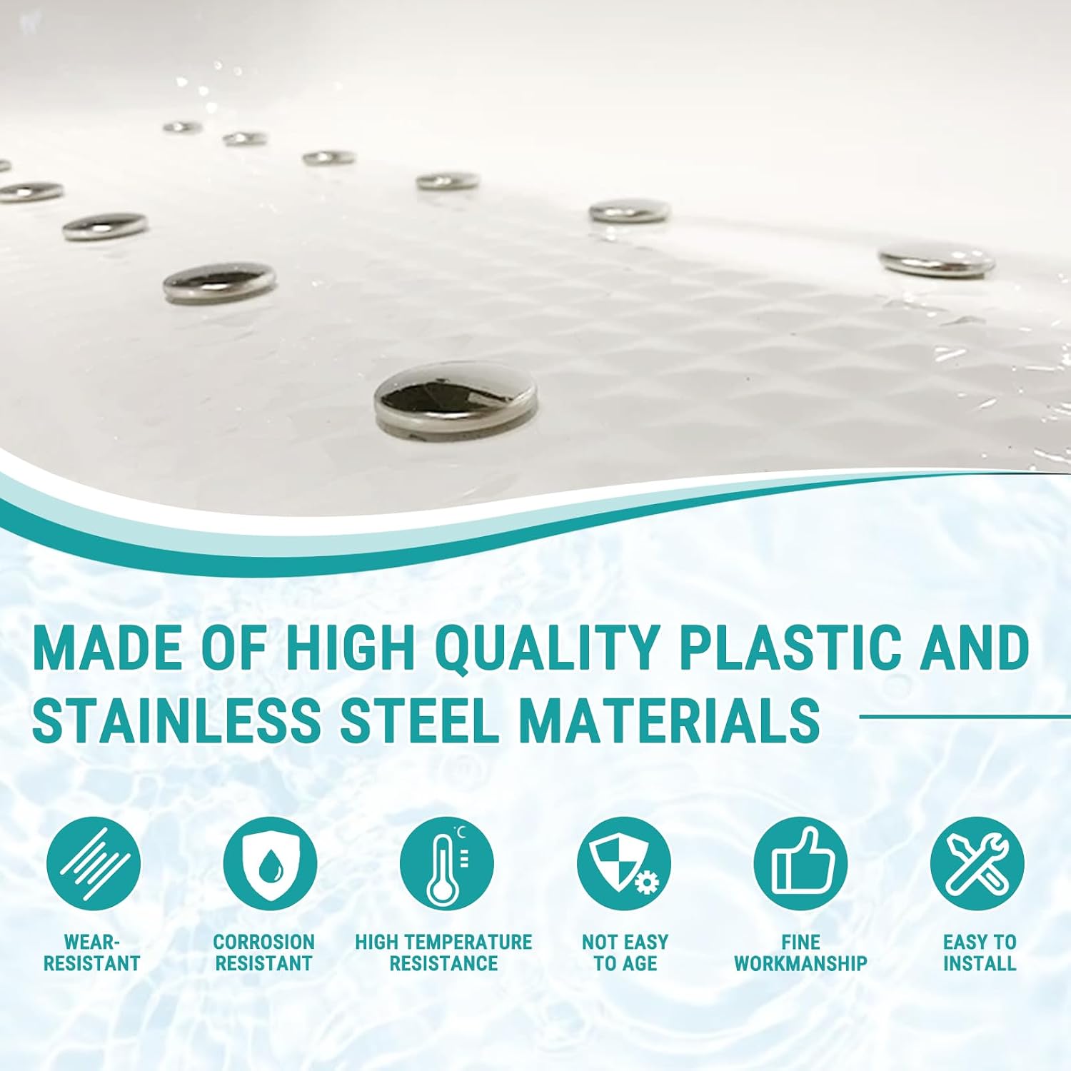 Bathtub Nozzle, 9 Hole Air Nozzle Accessory Bathtub Jet Spa Bath Tub Air Jet Airs Nozzles Parts Spa Bathroom Accessory for Hydrotherapy Spring Pool(60-03)
