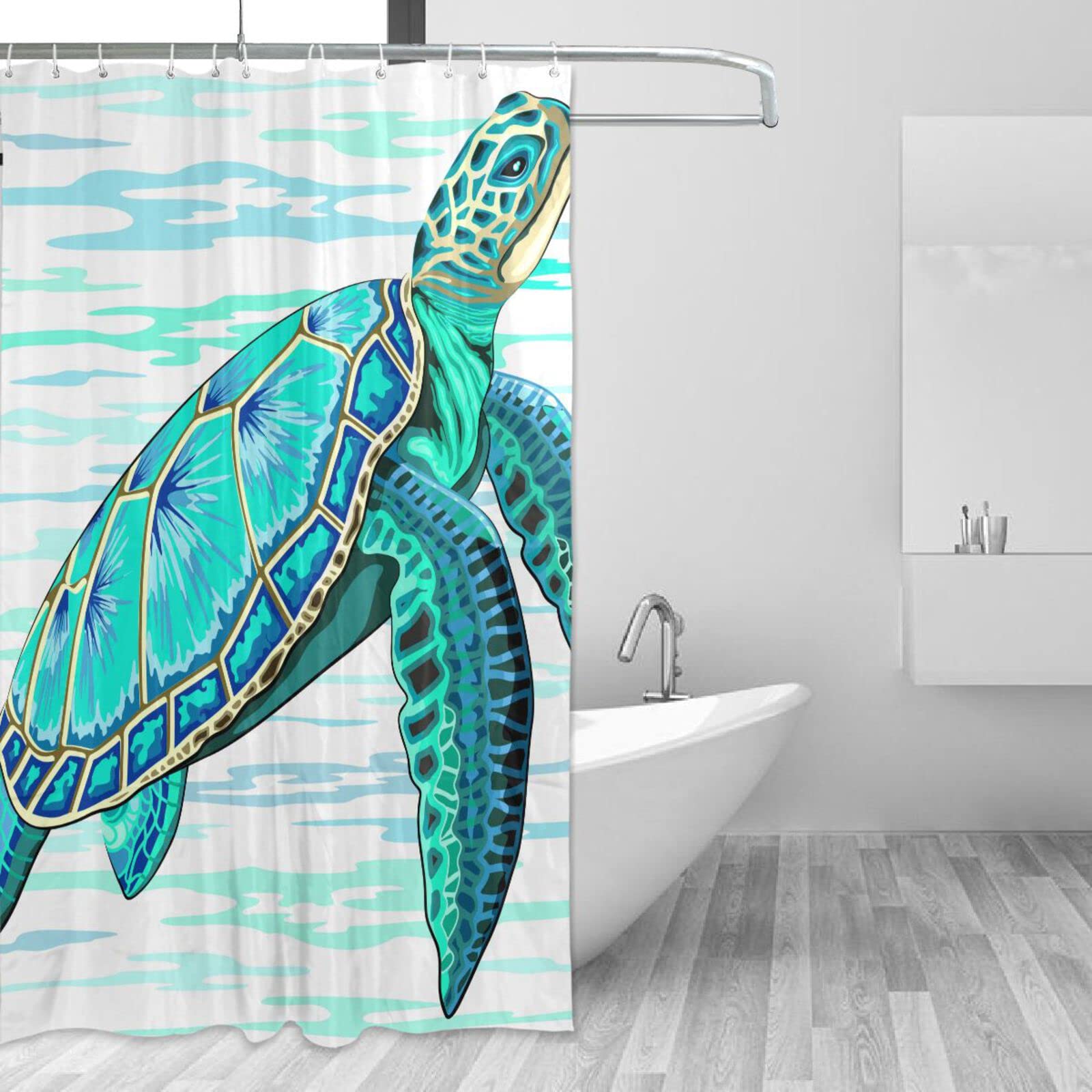 Tenda Doccia Tartarughe Marine - Impermeabile 152x183cm Poliestere