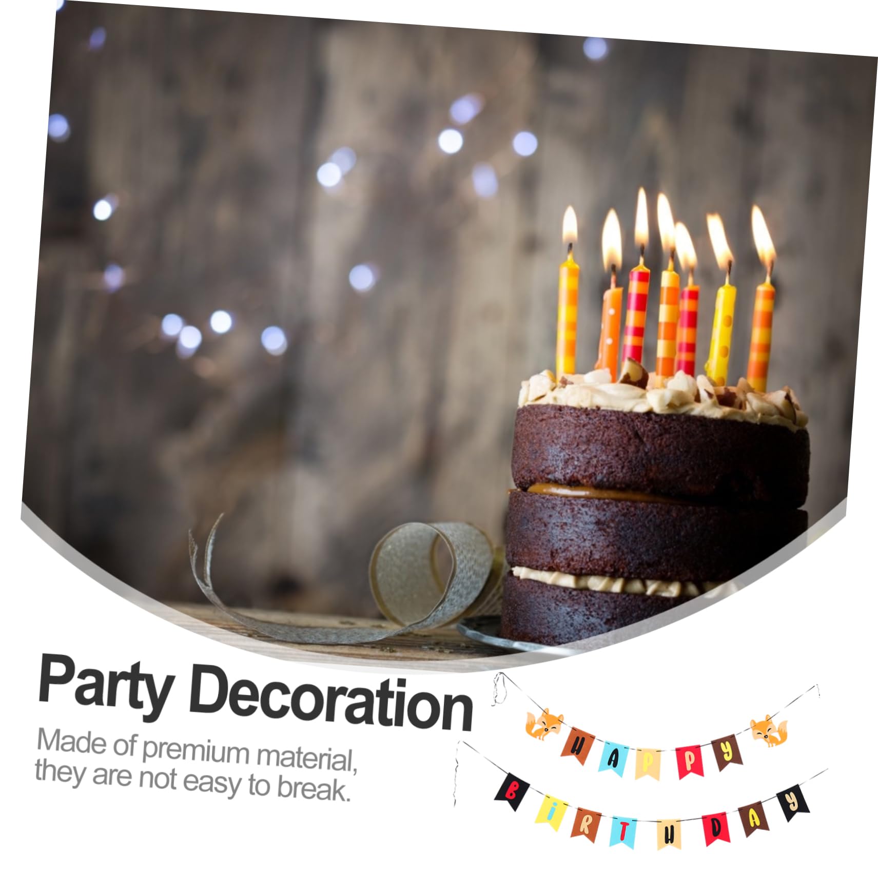 TOYANDONA 3piezas Banderín De Cumpleaños No Diseño De Decoración Creativa Para Fiestas De Cumpleaños Reutilizable y Alegre Para Celebración Infantil