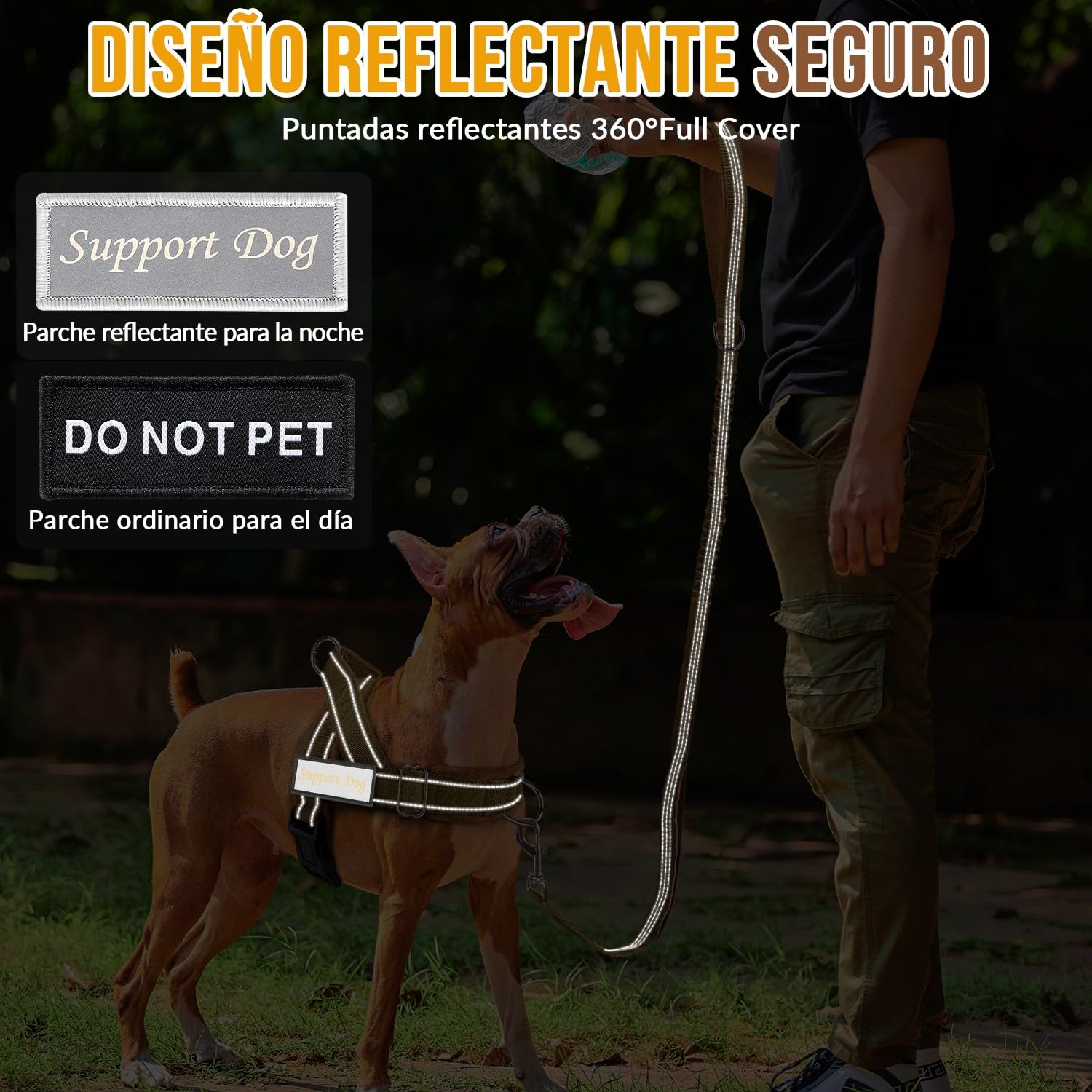 SlowTon Conjunto de Arnés y Correa para Perros, Sin Tirones, Ajustable en Cuello y Pecho, Arnés Antisofoco a Prueba de Escape, Correa de Perro de 5,9 pies, Táctico Militar