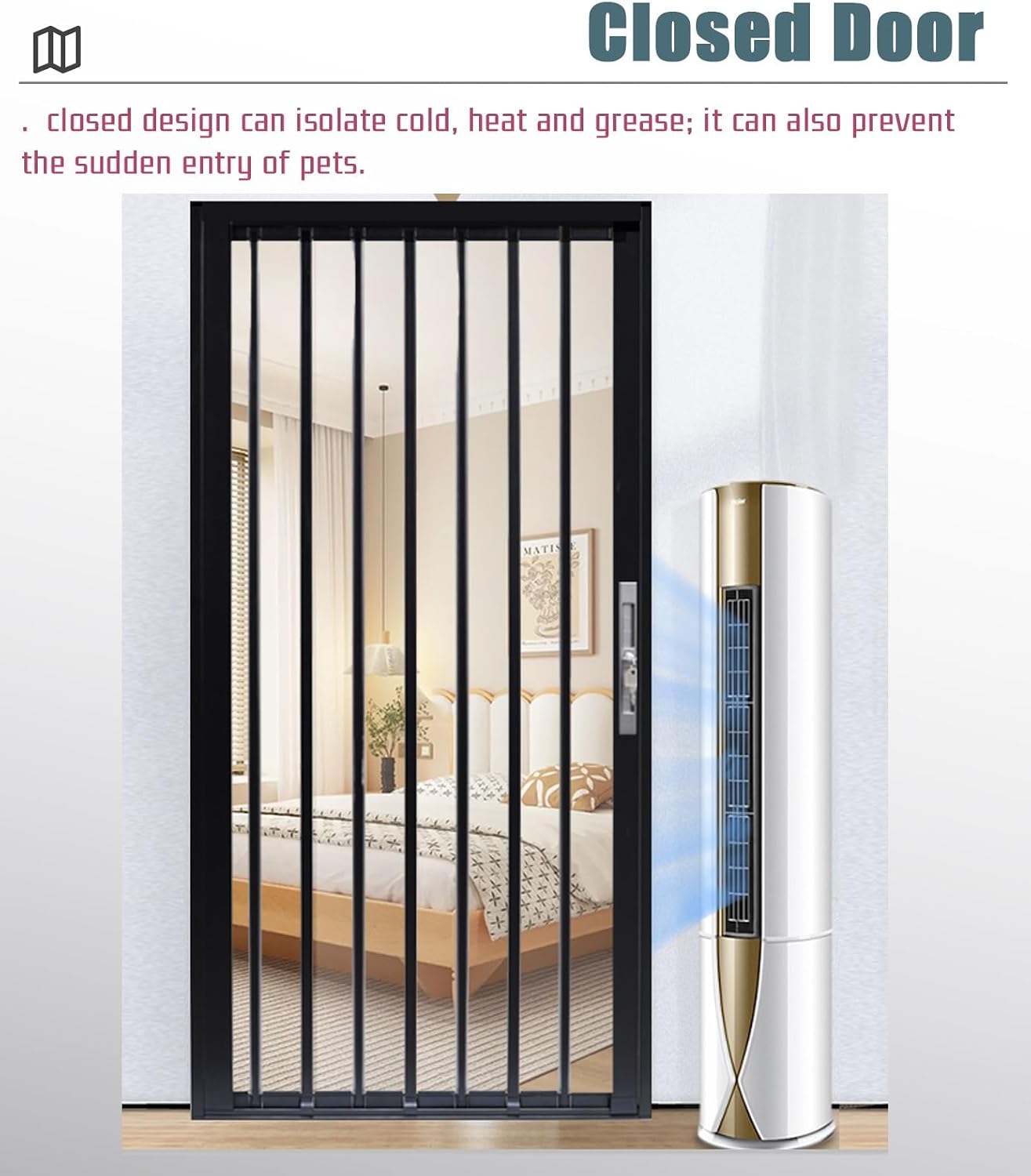 Cat-Proof Aluminum & Acrylic Folding Doors 30x80, 32x80, 34x80, 48x80 - Bi-fold Closet Dividers, Interior Sliding Doors with Oak Finish (66x80in)