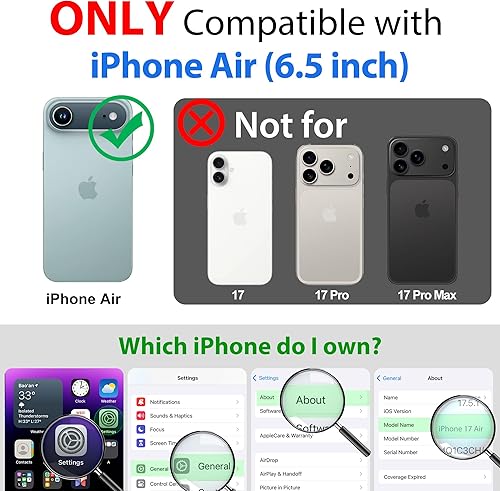 Miniatura 2 de SPORTLINK Funda para iPhone Air, IP68, impermeable, protección militar, cuerpo completo, resistente, a prueba de golpes, sellado 360, a prueba