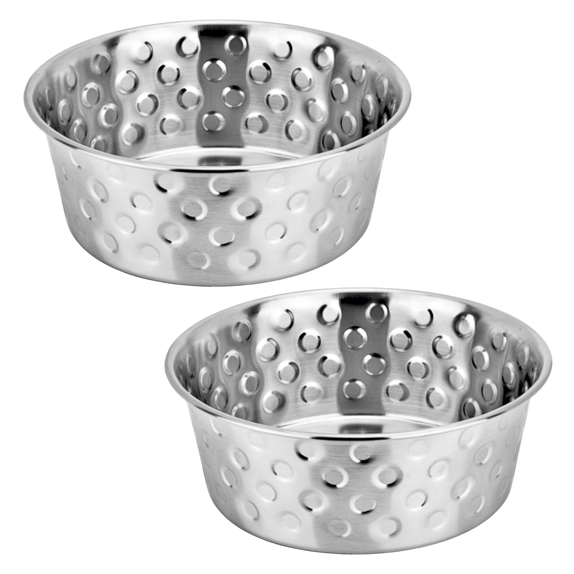 Happinesque Heavy Gauge Stainless Steel Dog Bowls | Cat Bowls (Pack of 2) - Anti Skid Dog Water Bowl | Cat Water Bowl - Dishwasher Safe - 26 Oz - 600 ml - 14 cm Diameter (Elegant Candy Dots) โ image 1