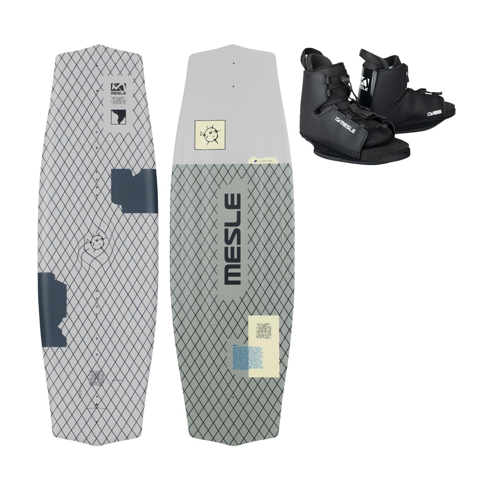 MESLE Wakeboard-Set Liberty 128 cm mit Duro Bindung, Package für Kinder/Jugendliche, Board für Anfänger und Fortgeschrittene, Körpergewicht 20 bis 50 kg, blau schwarz