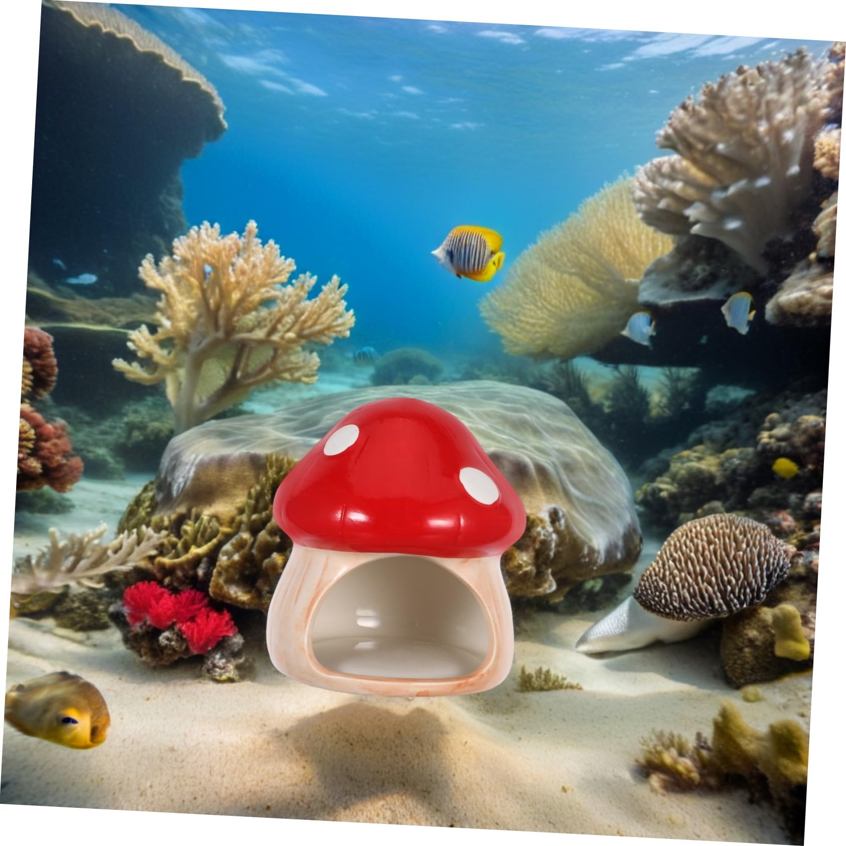 Aquarium Garnelenversteck Pilzschalenhaus Aquariumzubehör Betta Fischversteck Fischhöhle Garnelenhöhle Keramik Aquariumdekor Betta Versteck Fischversteck Aquarium