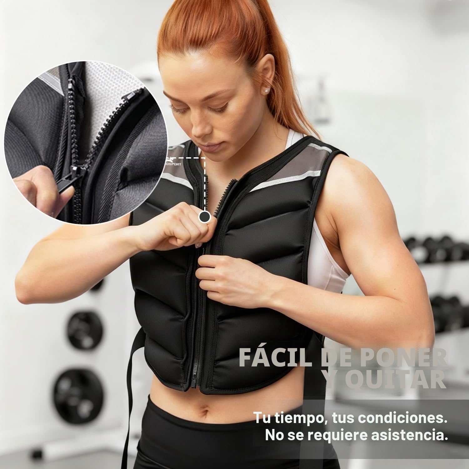 RHINOSPORT Chaleco con peso de 4,5kg 6,8kg 9,1kg para hombres y mujeres, chaleco de fitness con tiras reflectantes y bolsa de brazalete para entrenamiento de fuerza