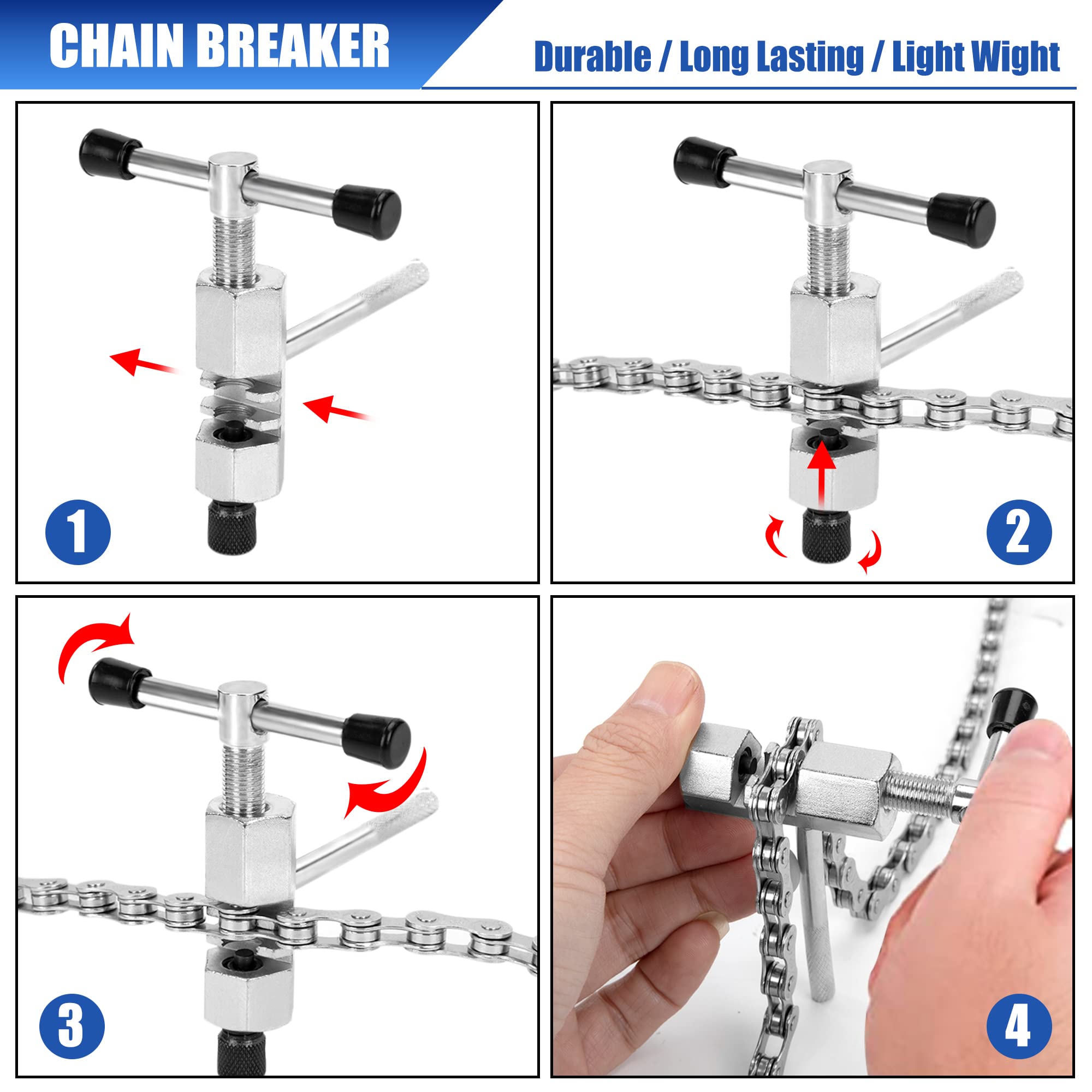 Catena Per Bicicletta YBEKI 6/7/8 Pezzi - 116 Maglie Con 2 Lucchetti, Antiruggine E Rinforzata - Foto 4