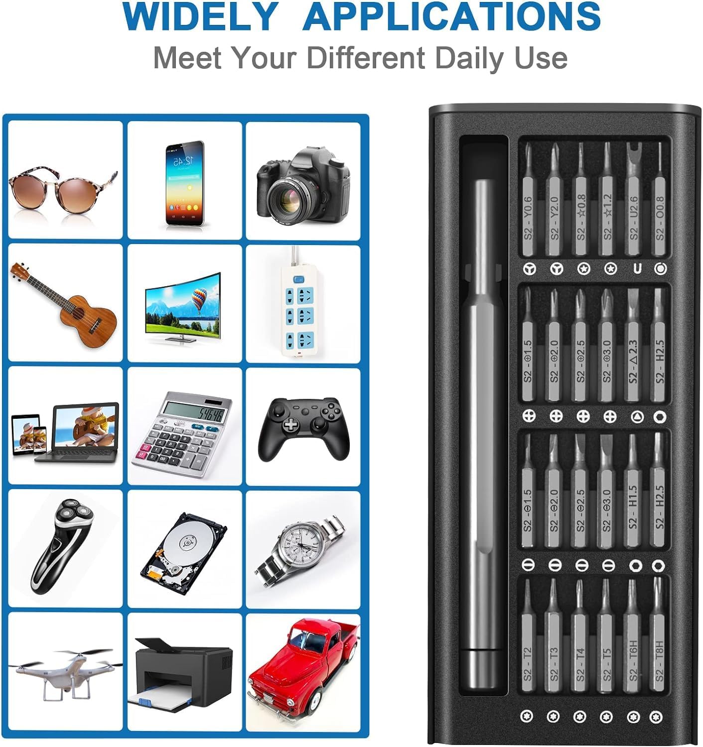 MURTISIDDH Precision Screwdriver Set, 24 in 1 Small Screwdriver Set, Magnetic Mini,Sturdy Electronic Set for Maintenance PC, Eyeglass, Mobile Practical Precision Tools Kit 4