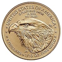 Vista 4 de 1986 - Presente (año aleatorio) 1/10 oz de oro American Eagle Brilliant Moneda sin circular (Tipo 1 o Tipo 2) con certificado de autenticidad $5 BU