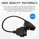 OBD1 Scanner, OBD1 to OBD2 GM Adapter, OBD 1 Scanner Cable Code Reader OBD1 12 Pins to OBD2 OBD II 16 Pins Socket Scan Diagnostic Extension Tool Cable Connector Replacement for GM Popular