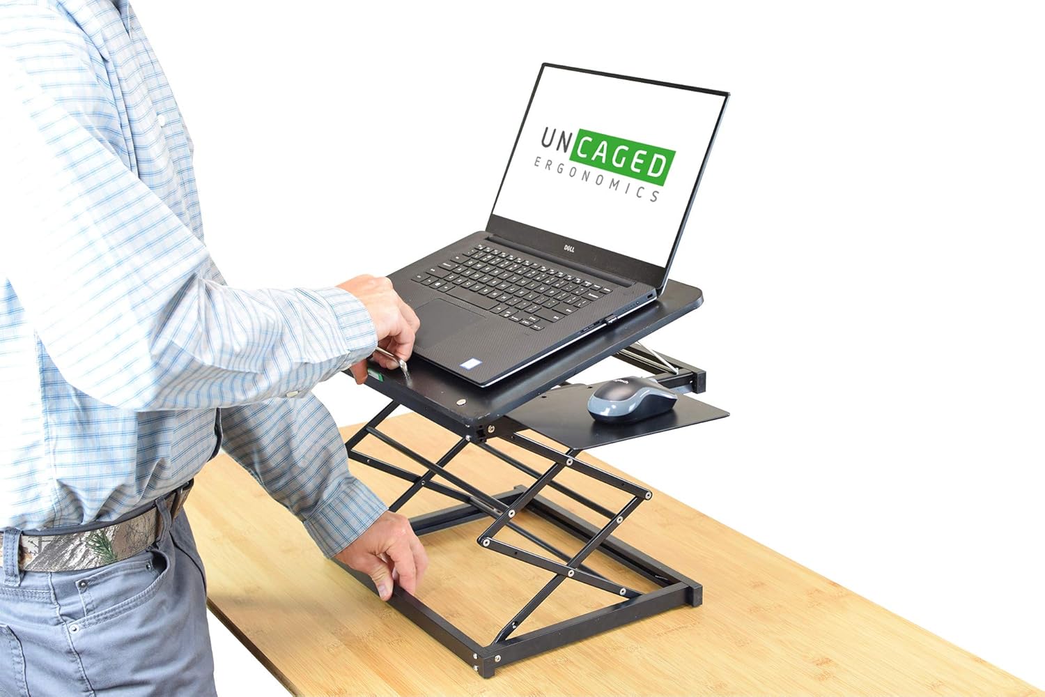 uncaged ergonomics cd4 ergonomic laptop stand and standing desk