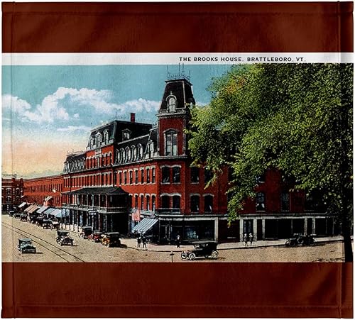 Miniatura 7 de 3dRose 15x22 Hand Towel - The Brooks House, Brattleboro, Vermont with Antique Cars BLN Vintage US Cities and States Postcards