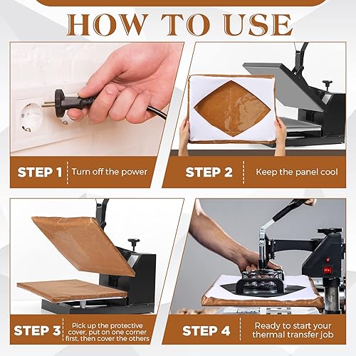 Miniatura 6 de Treela 2 piezas de 12 x 15 pulgadas de prensa de calor de platina, resistente al calor, reutilizables, para máquina de sublimación
