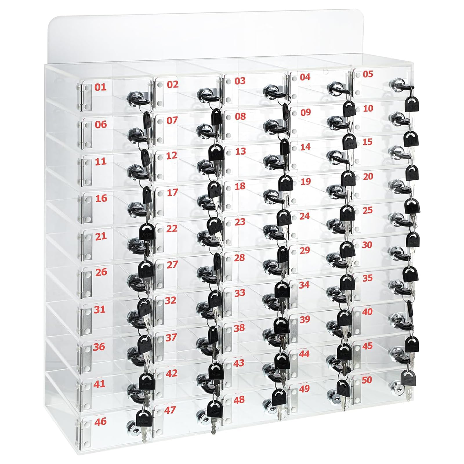 Caja de teléfono transparente montada en la pared con cerradura, 12 ranuras para aula, oficina, gimnasio, soporte acrílico para dispositivos