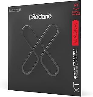 D'Addario Guitar Strings - XT Coated Classical Guitar Strings - XTC45TT - Silver Plated Copper, XT Dynacore, Titanium Trebles - Normal Tension