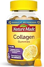Nature Made Collagen Gummies with Vitamin C, Zinc and Biotin, Hydrolyzed Collagen Peptides Supplement for Healthy Skin Support, 60 Gummies, 60 Day Supply