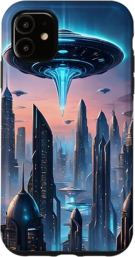 Vista 7 de iPhone 13 Pro Alien Abduction UFO Space Ship UAP Flying Saucer Case