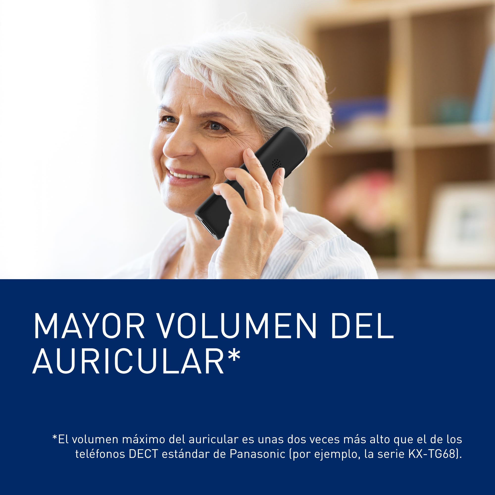 Panasonic KX-TGU110EXB Teléfono Inalámbrico Digital, Unidad Base y 1 Auriculares, Pantalla LCD, Botones Grandes, Llamada Favorita, Compatible con Audífonos, Negro — view 3