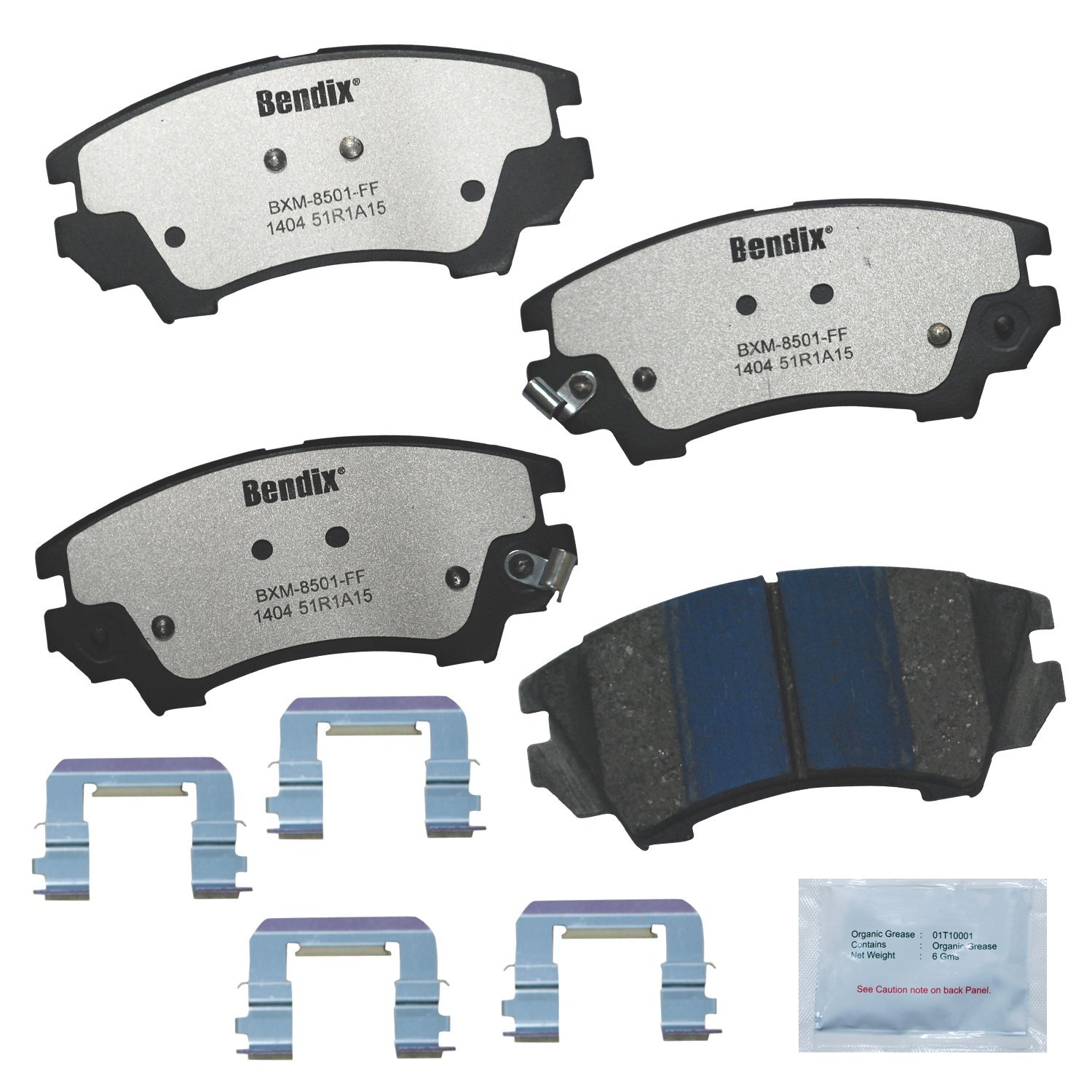 Bendix Fleet Metlok PBD1404 Semi-Metallic Front Brake Pads for Chevrolet Camaro 2015-2010, Caprice 2017-2011, Saab 9-5 2011-2010