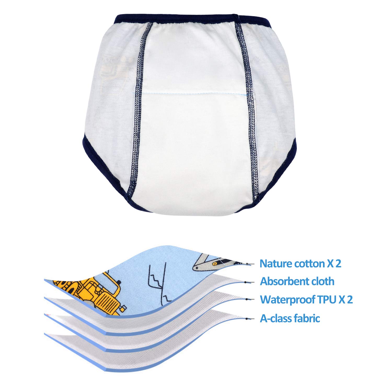 FLYISH DIRECT Mutandine Apprendimento Bambino vasino per Bambini Mutande Trainer Bambini Intima per Bambini Cotone Assorbente - 3
