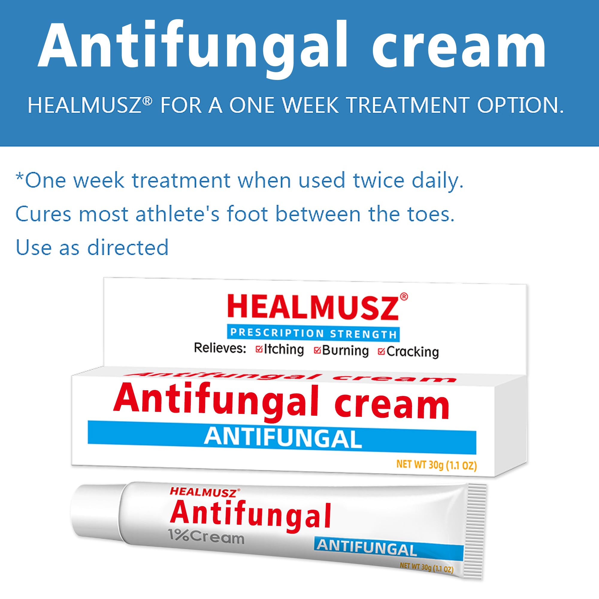 Crème antifongique pied et peau, soin quotidien pour la peau sujette à la mycose pied, 30g