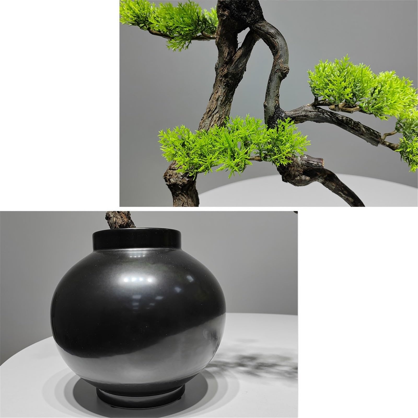 Sztuczne Drzewa Sztuczne drzewo Bonsai Wystrój sztucznych roślin w pomieszczeniach z okrągłymi czarnymi doniczkami ceramicznymi na biurko