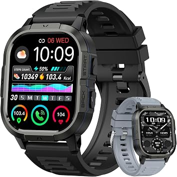 Smart Watch for Men Fitness Tracker Military Waterproof Make Answer Call Digital Mens Watches Running Step Pedometer Smartwatch Compatible Samsung Android and iPhone Sleep Heart Rate SpO2 Monitor