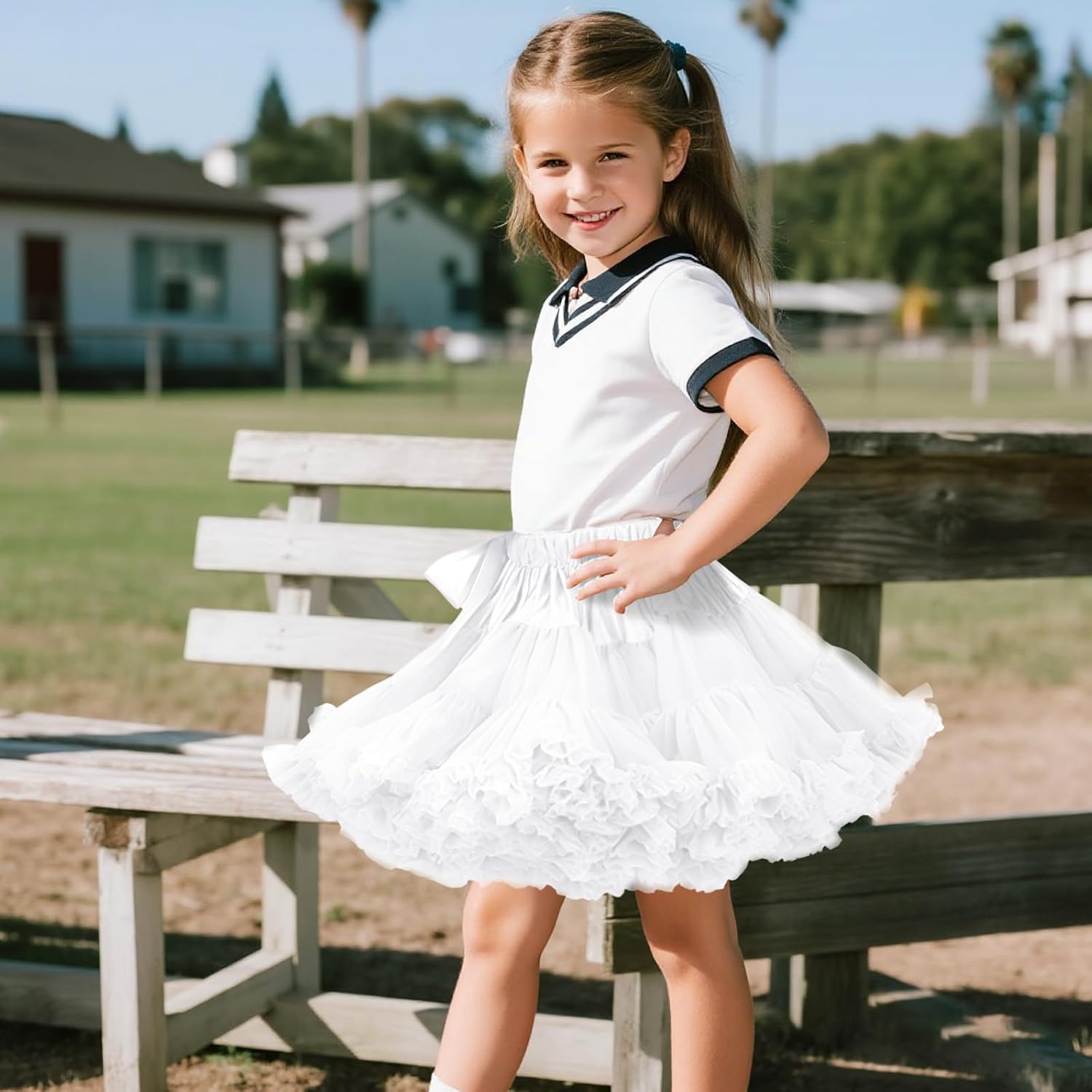 Girls Petticoat Tulle Tutu Soft Puffy Skirt for Party Princess Dance Multi-Layer Dress