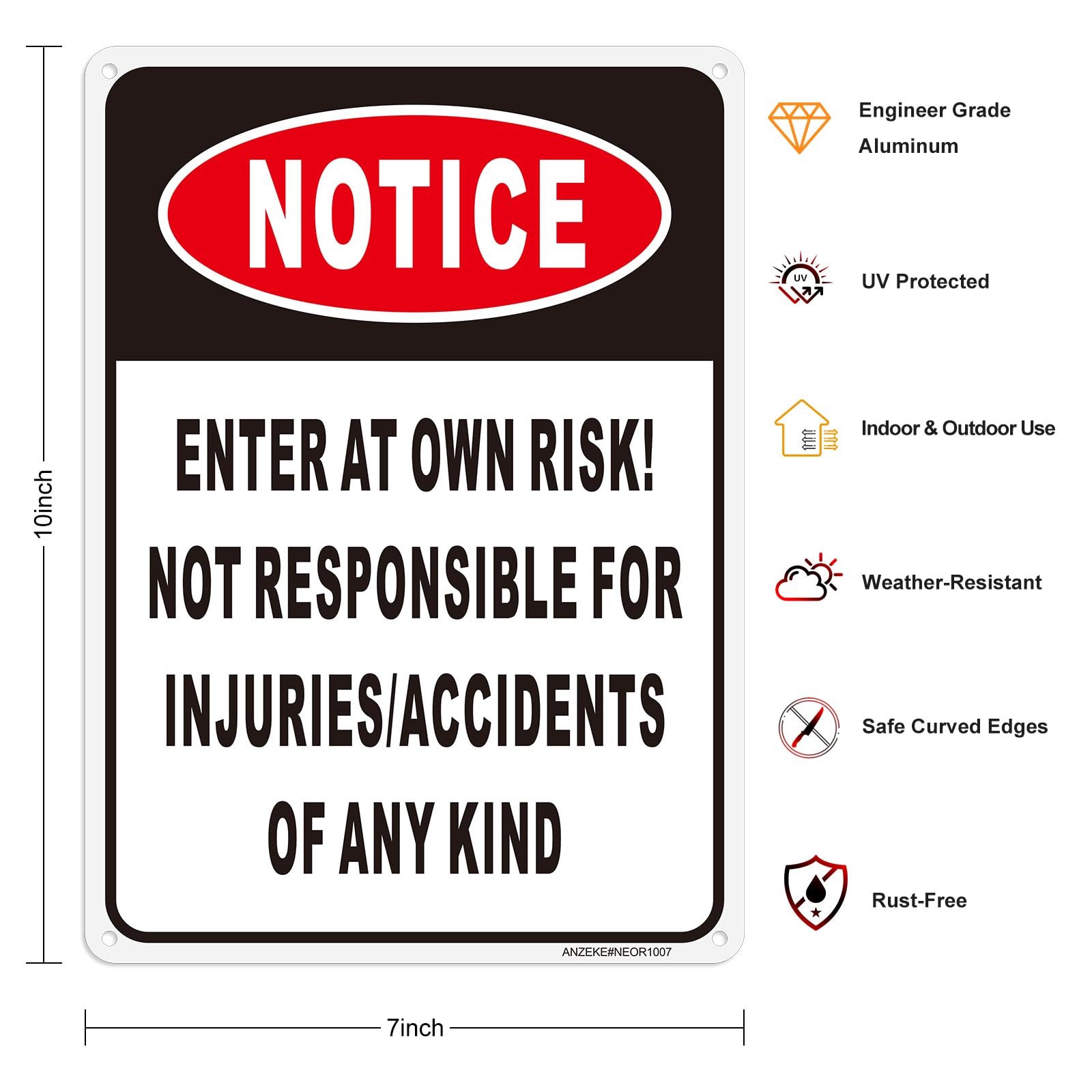 Loading At Own Risk Signs UV Protected Safety Notice Signs NOTICE Safety Sign 2-Pack - Enter At ...