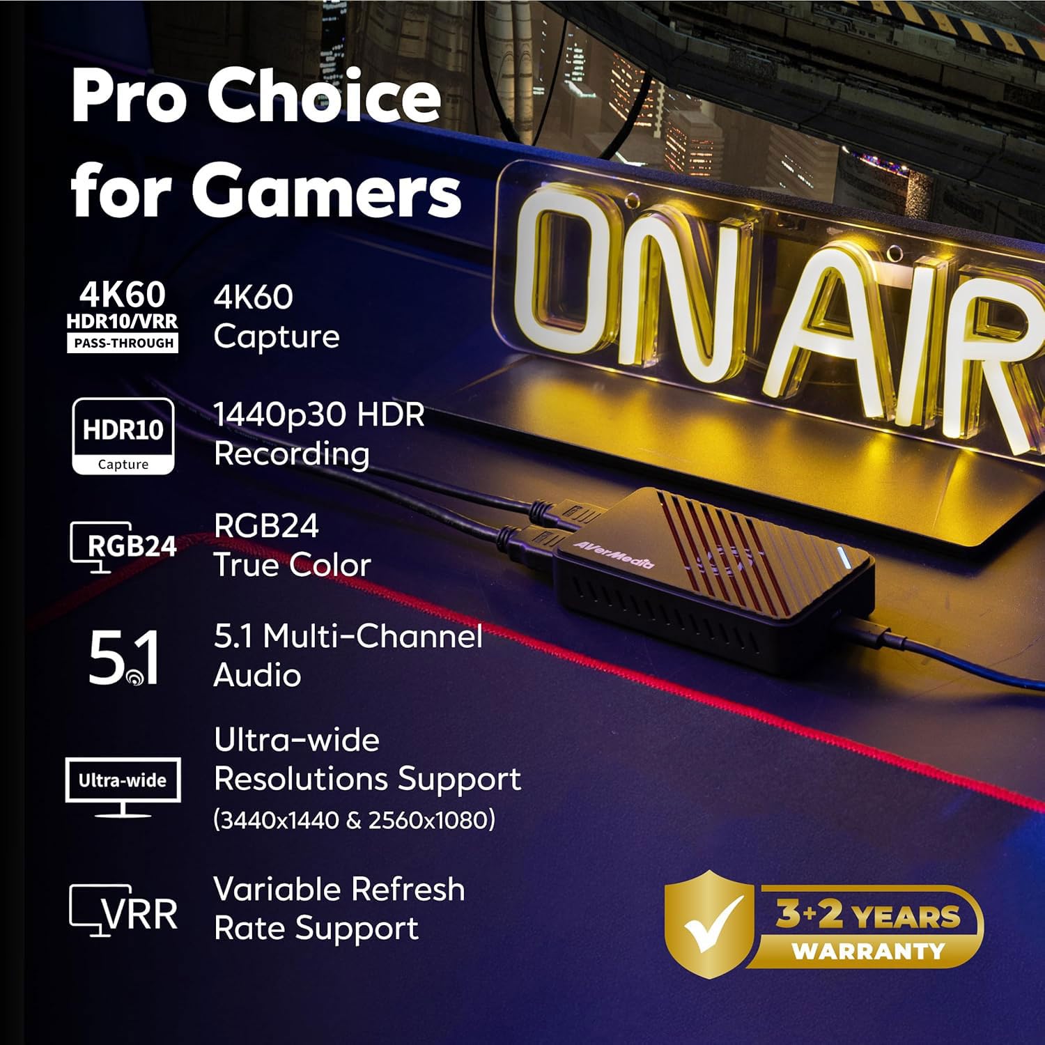 AVerMedia Tarjeta de captura HDMI 4K para transmisión, PS5/Pro, Xbox, Switch, PC, dispositivo de captura de juegos USB 3.2 para Twitch, OBS, YouTube, Discord, grabación de baja latencia, GC553Pro Live