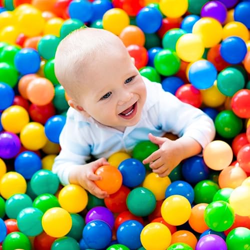 Miniatura 8 de Markdang 170 bolas de bolas con bola de plástico a prueba de aplastamiento gratis para bebés y niños pequeños, 8 colores brillantes con bolsa de