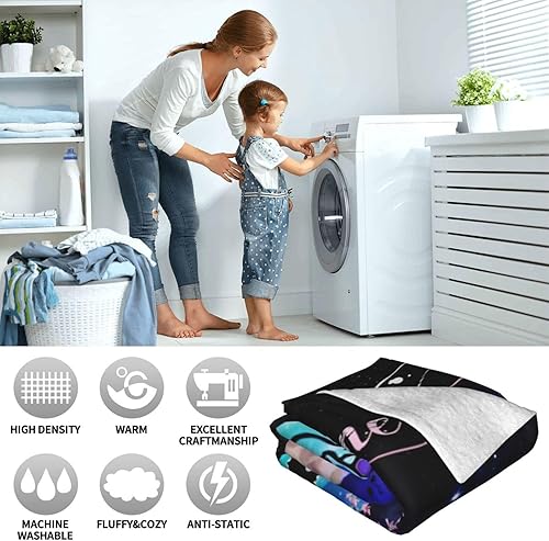 Miniatura 7 de Manta de puntada para todas las estaciones, súper acogedora, suave, ligera, de franela, para el hogar, sofá, campamento y viajes, 80 x 60 pulgadas