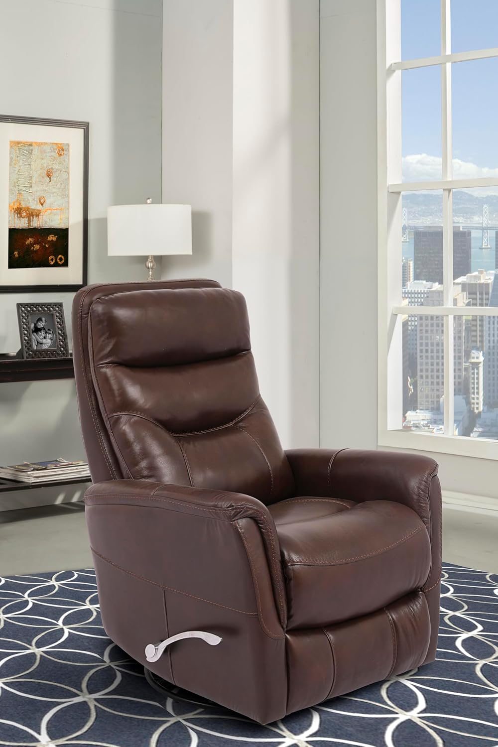 Parker Living Gemini - Top Grain Leather with Match Recliner Chair Two Pack Comfortable Swivel Nursery Glider Recliner Chairs for Adults Armchair Cozy Reading Seats