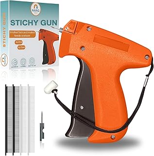NANG Mini Sewing Gun for Clothes, Handheld Fine Hemming Gun Quick Clothing Fixer, Micro Tag Gun for Quilting, Hemming & Edging, Hem Gun with 2 Fine Needles, 2000 Black & 2000 White Fastener