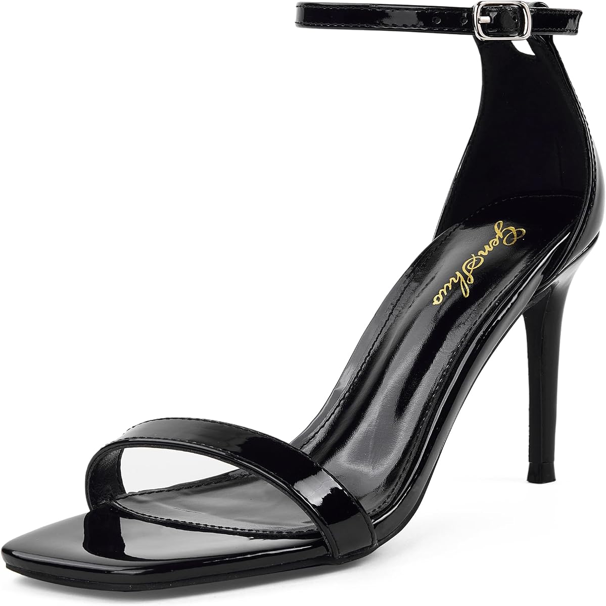 Women's Heeled Sandals Dressy Strappy Stiletto High Heels 3 Inch Square Open Toe Ankle Strap Buckle Sexy Prom Wedding Dress Shoes Ankle Wrap
