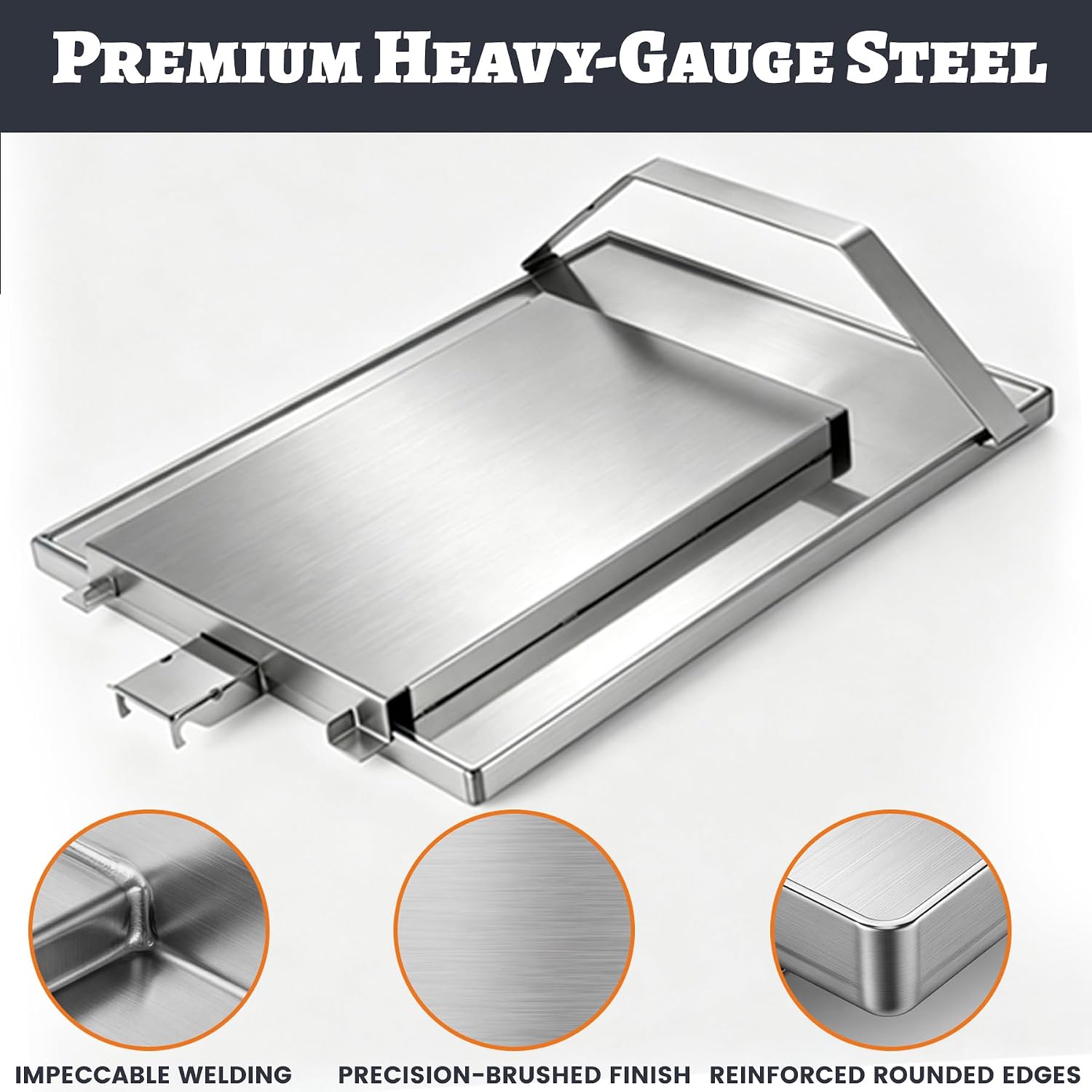 Drip Tray for Traeger Ranger Pellet Grill Grease Drip Pan Pellet Grill Parts Scout Trailhead Portable PTG Replacement KIT0385 Heat Baffle Flame Tamer Stainless Steel BBQ Accessories