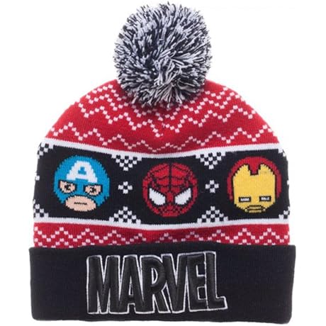 Marvel Comics Kawaii Fair Isle Pom Spiderman Beanie