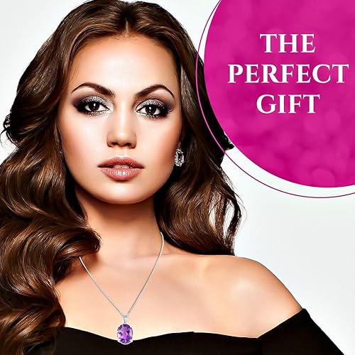 Miniatura 6 de SHOP LC DELIVERING JOY Birthstone Pendant Necklace for Women Jewelry 925 Sterling Silver Platinum Plated Size 20" Birthday Christmas Gifts for Women