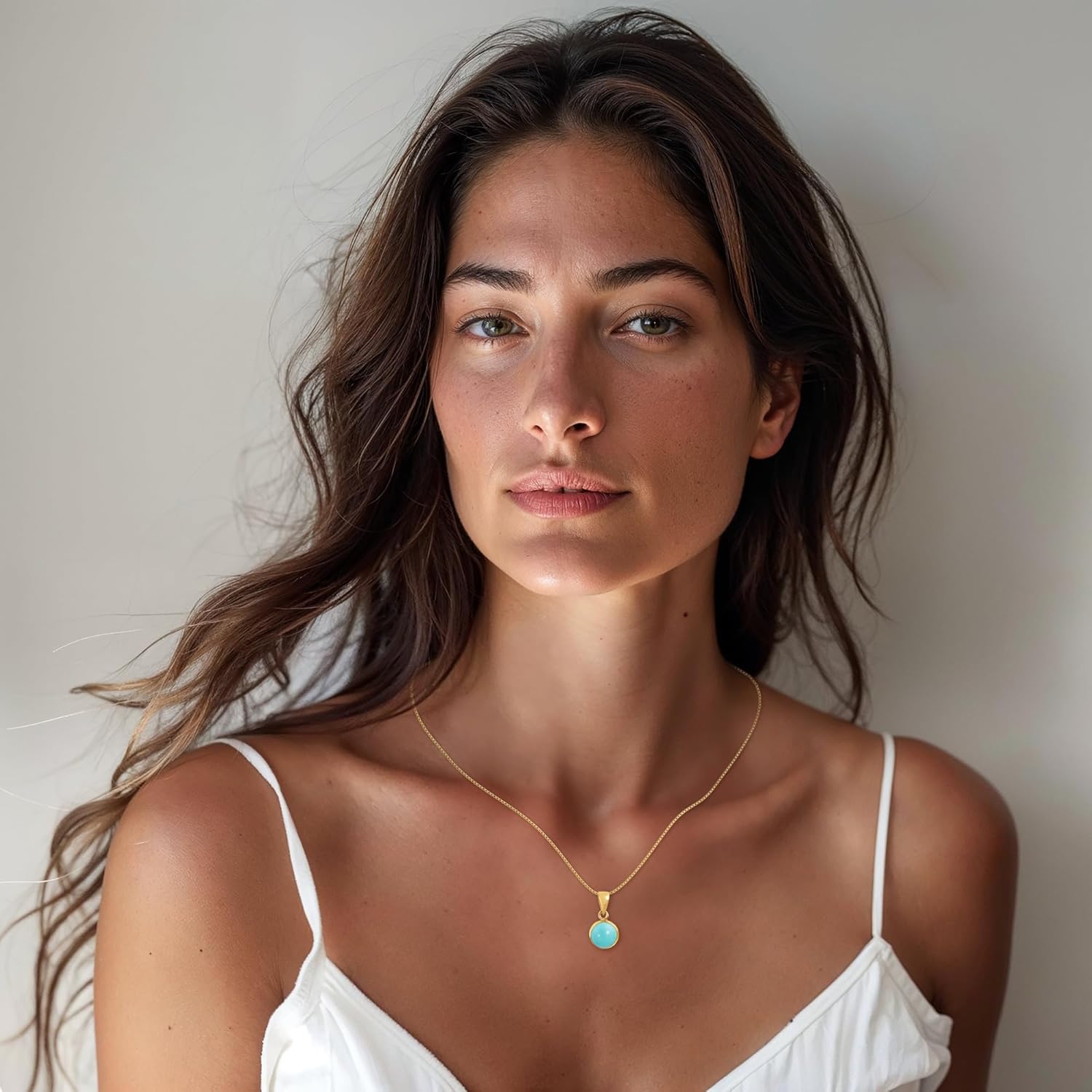 14K Gold Gemstone Necklaces for Women - Solid Gold Necklace - Gemstone Pendant - Gold Pendant Necklace - Gold Statement Necklace - Anniversary Necklace - Gemstone Jewelry for Women - Image 2