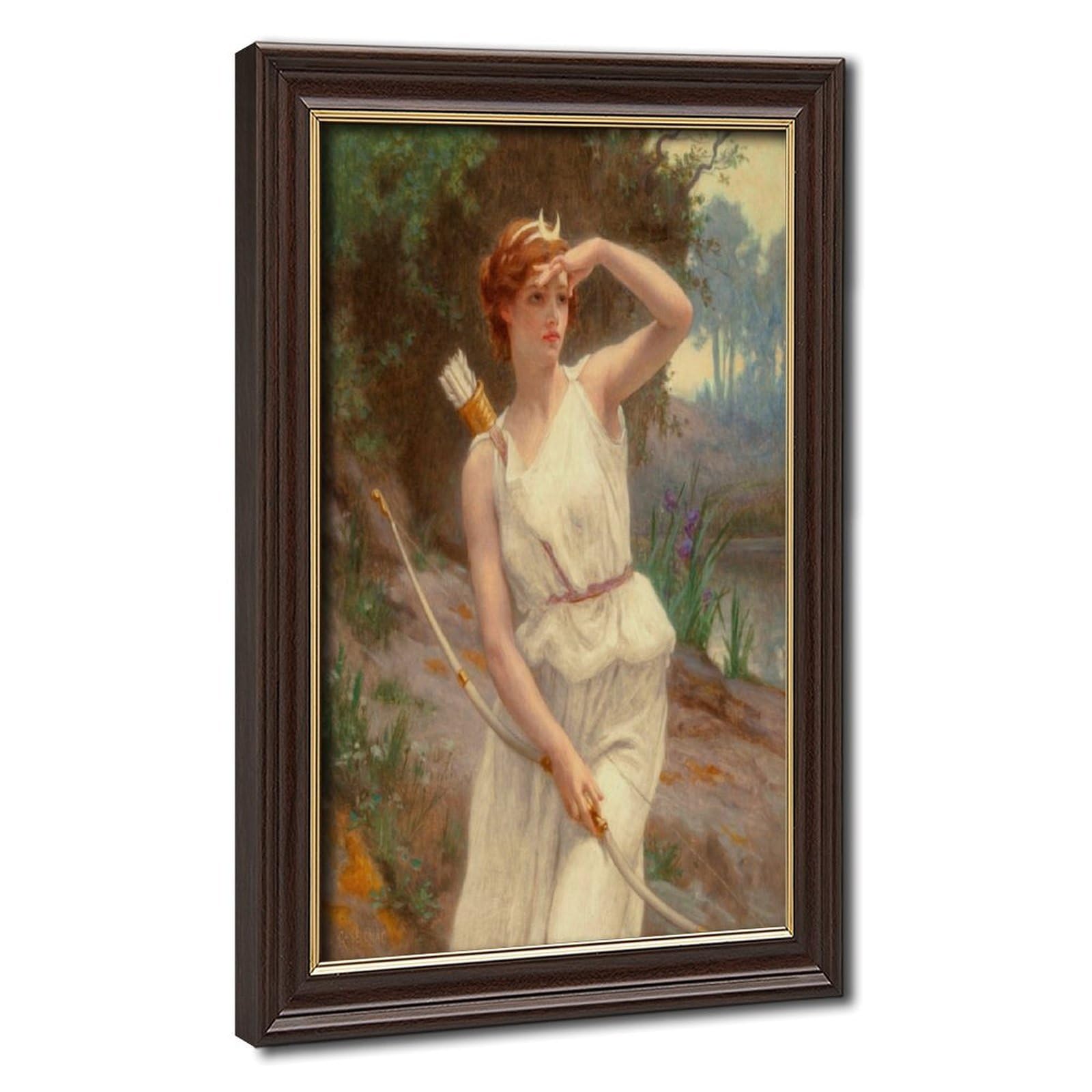 WCYB Guillamume Seignac Diana The Huntress 1870 Roman Mythology Goddess of The Hunt Moon And Nature Prints Posters Canvas Deco Paintings Wall Art For Offic