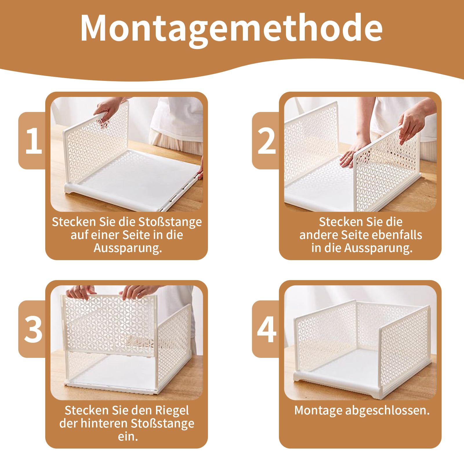 Uncle Yang PP-Material Kleiderschrank Organizer Aufbewahrungsbox – Faltbare Schrank Ordnungssysteme für Schlafzimmer Bad Küche Büro