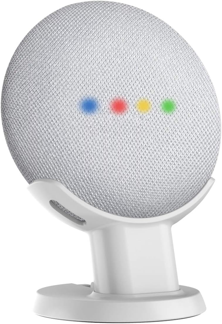 HomeMount Speaker Mount for Google Home Mini and Google Nest Mini (2nd Gen), A Space-Saving Stand Holder Accessories for Google Smart Voice Assistant (White)
