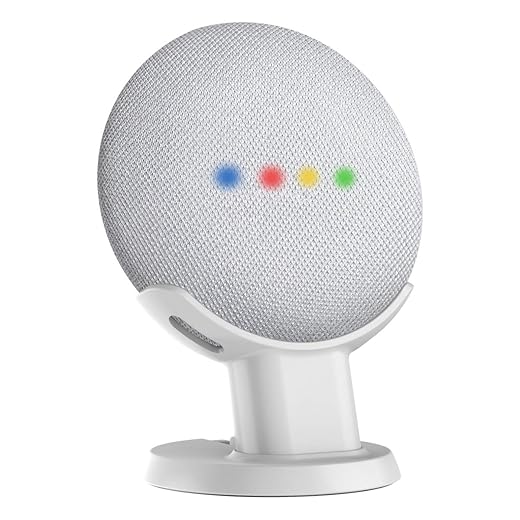 SPORTLINK Pedestal for Google Home Mini Improves Sound Visibility and Appearance - A Must Have Mount Holder Stand for Google Mini (White)