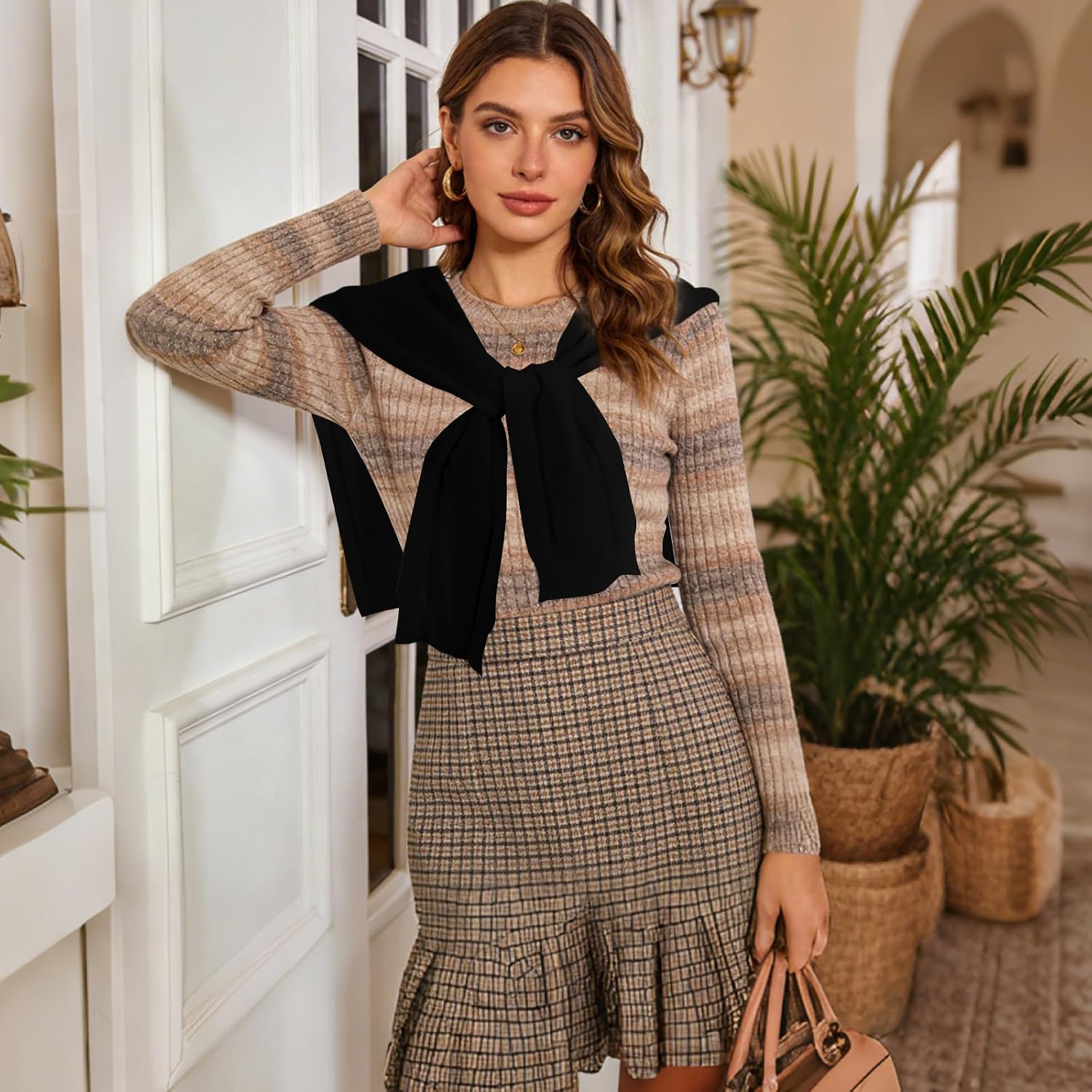 Women's Fashion Knitted Shawl Sweater Shawl Wraps for Women Casual Shoulder Scarf for Daily Holiday Gifts